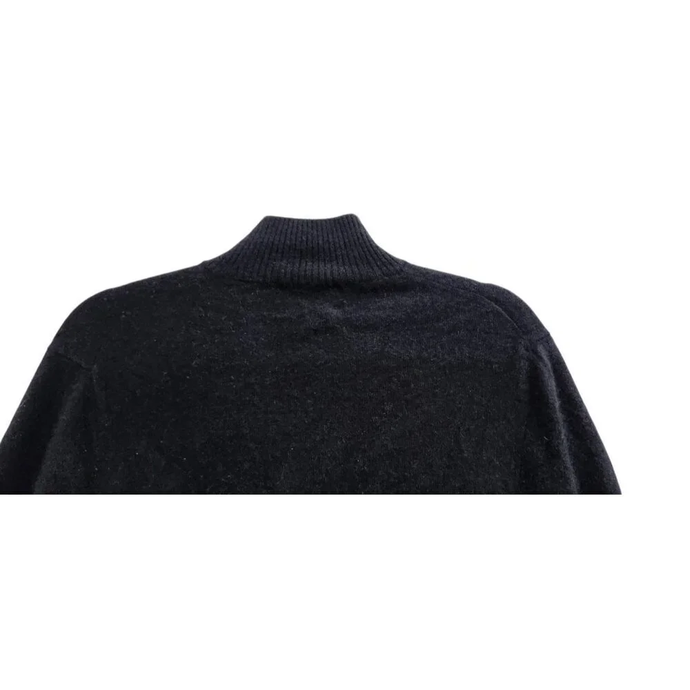 QI Cashmere Men’s Black 1/4 Zip Pullover Sweater 100% Cashmere Size M